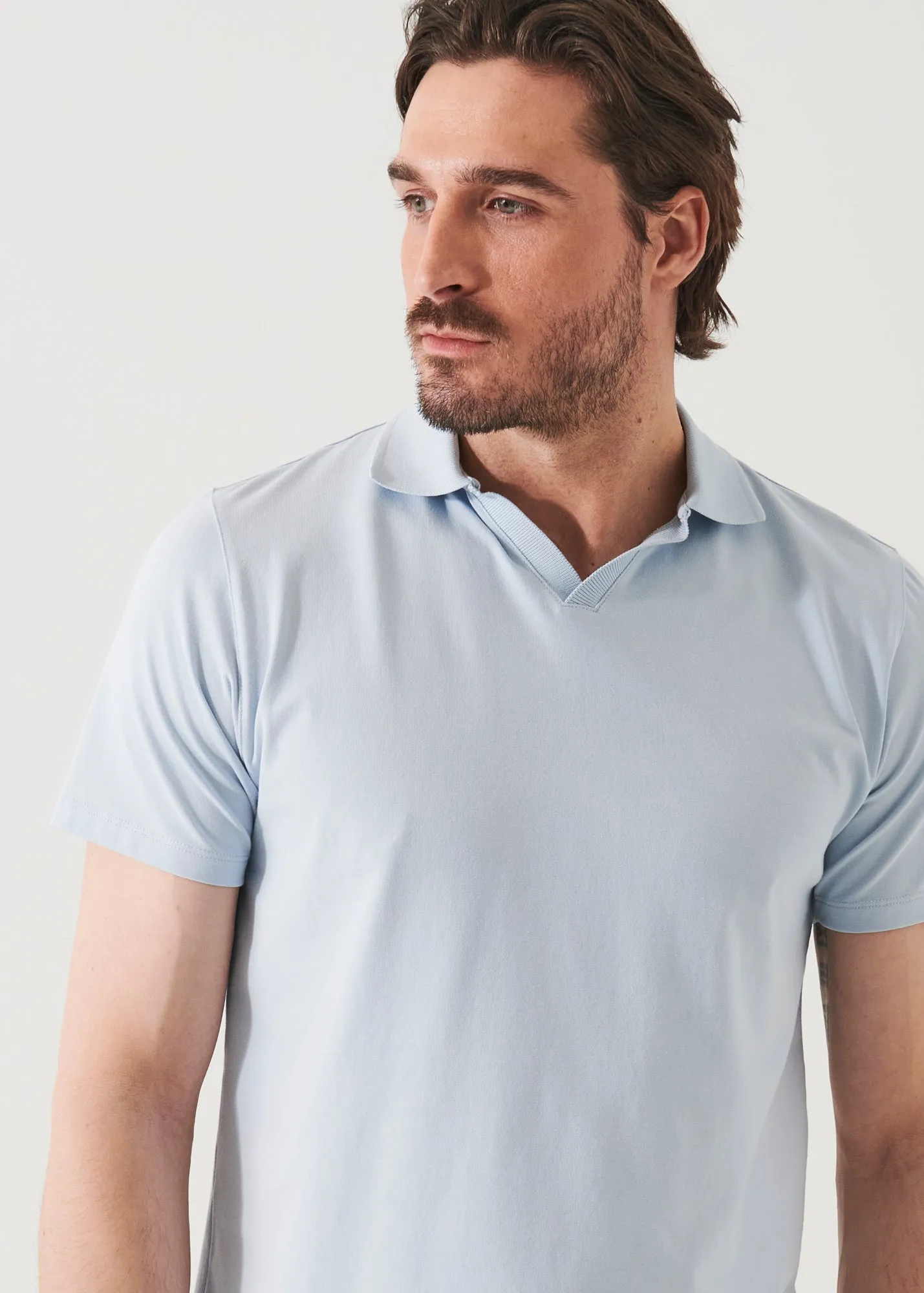 PIMA COTTON STRETCH OPEN POLO