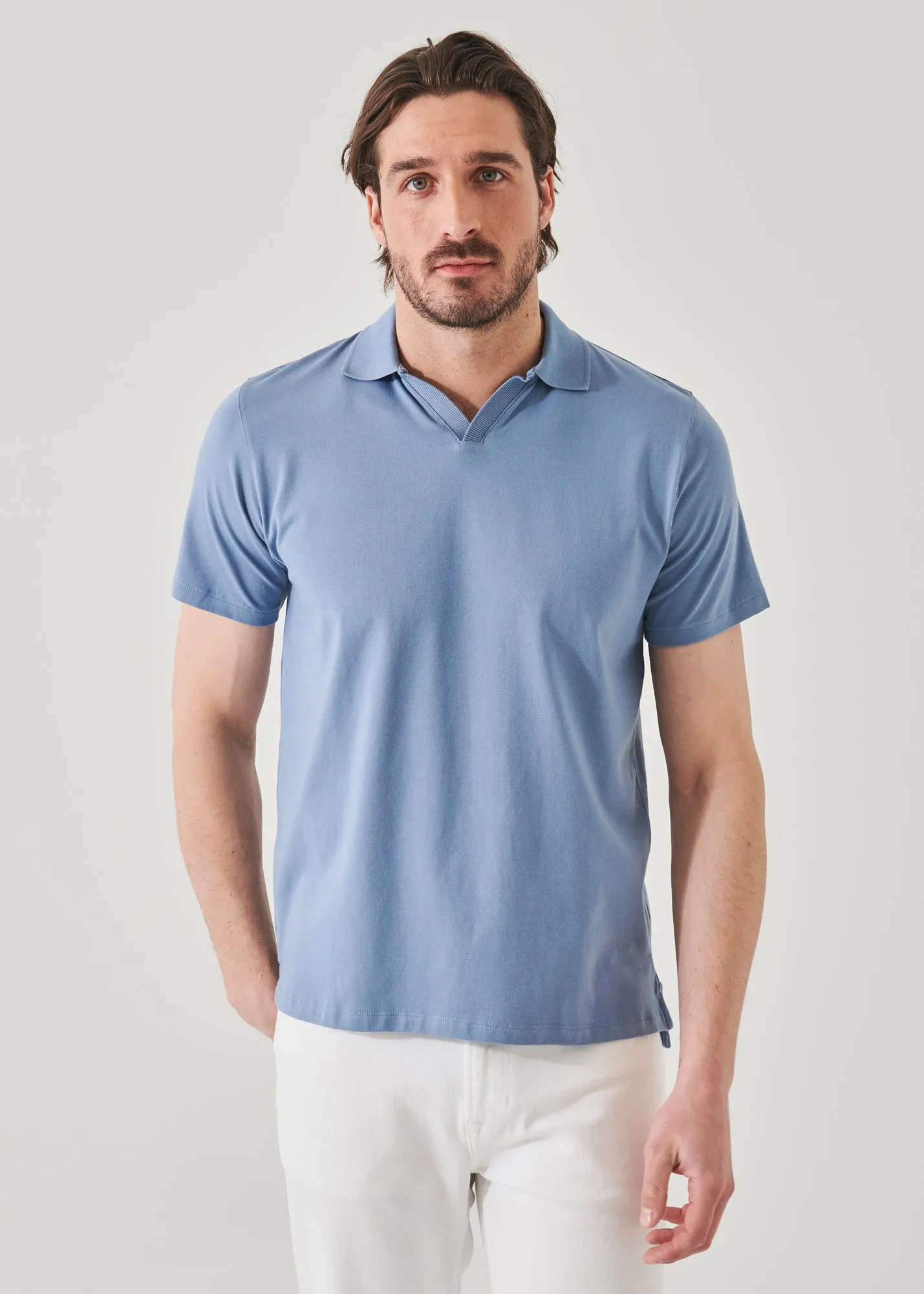 PIMA COTTON STRETCH OPEN POLO