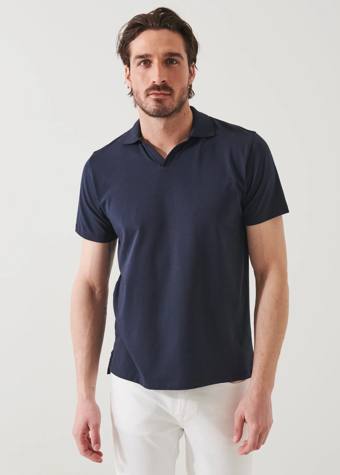 PIMA COTTON STRETCH OPEN POLO