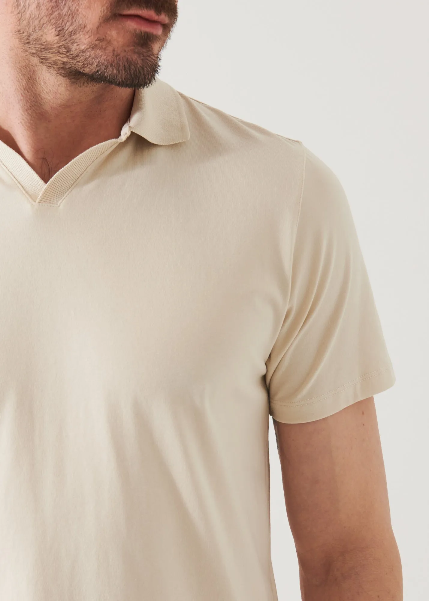 PIMA COTTON STRETCH OPEN POLO