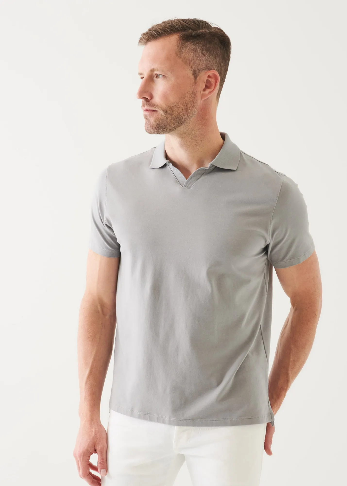 PIMA COTTON STRETCH OPEN POLO