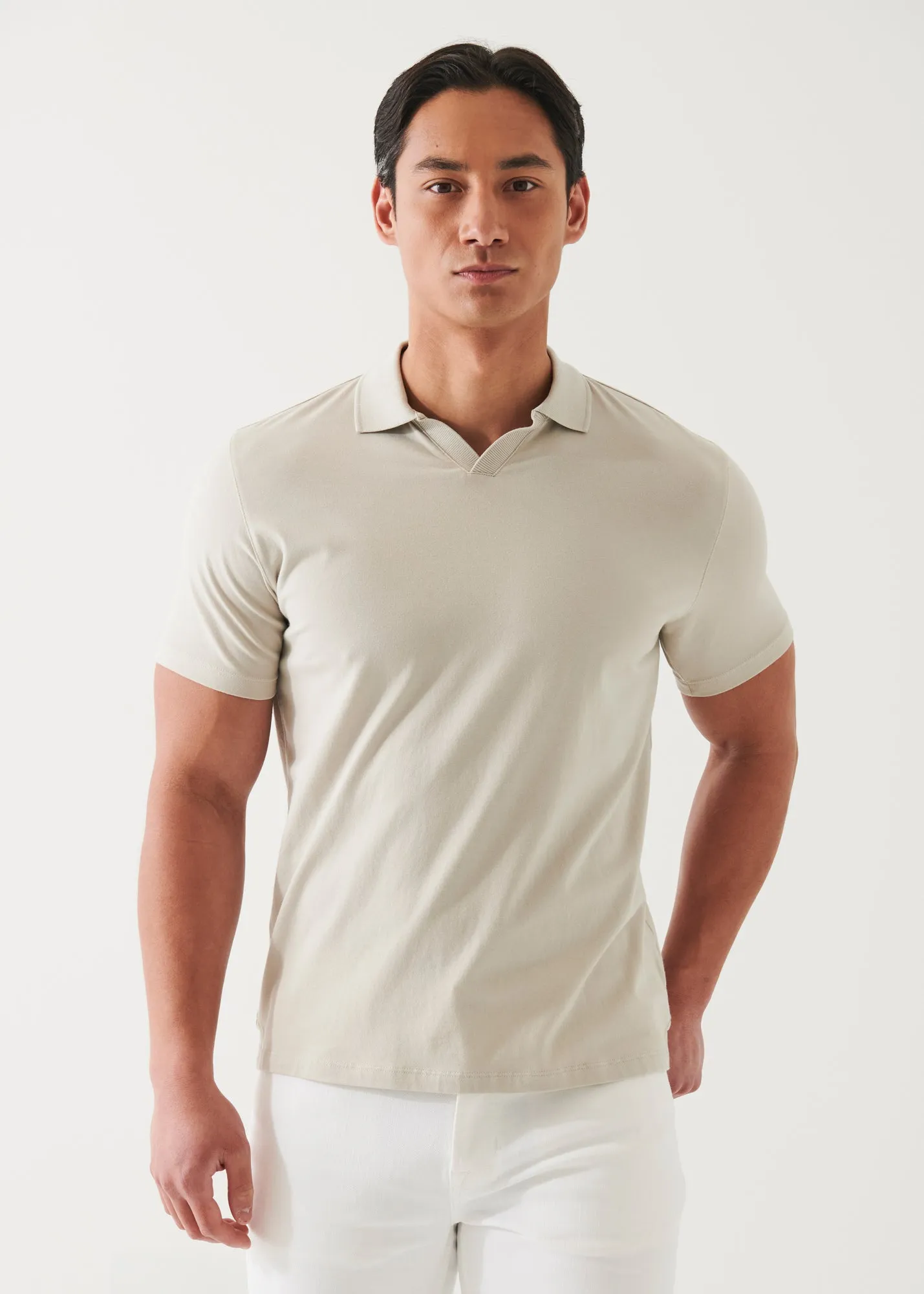 PIMA COTTON STRETCH OPEN POLO