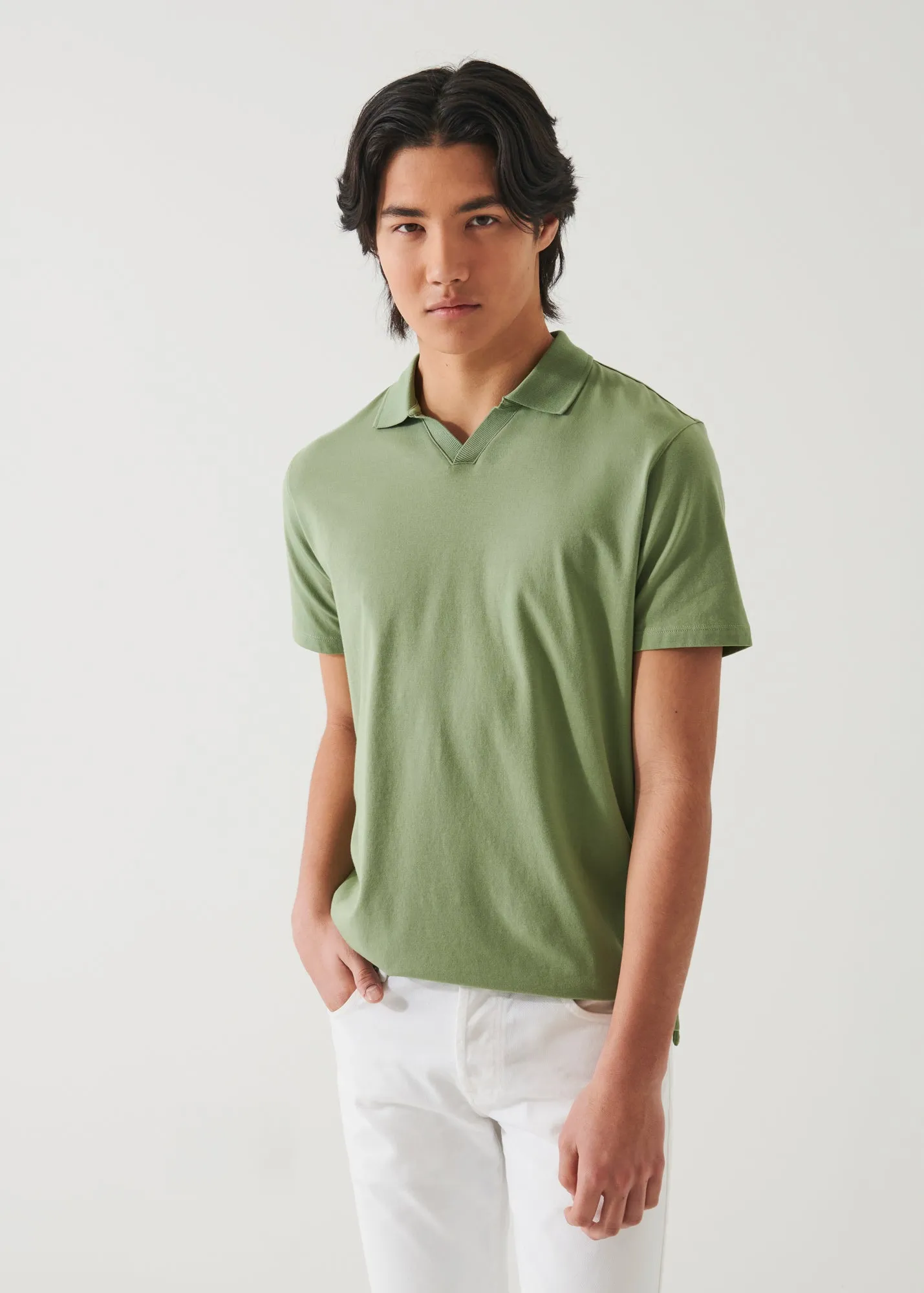 PIMA COTTON STRETCH OPEN POLO