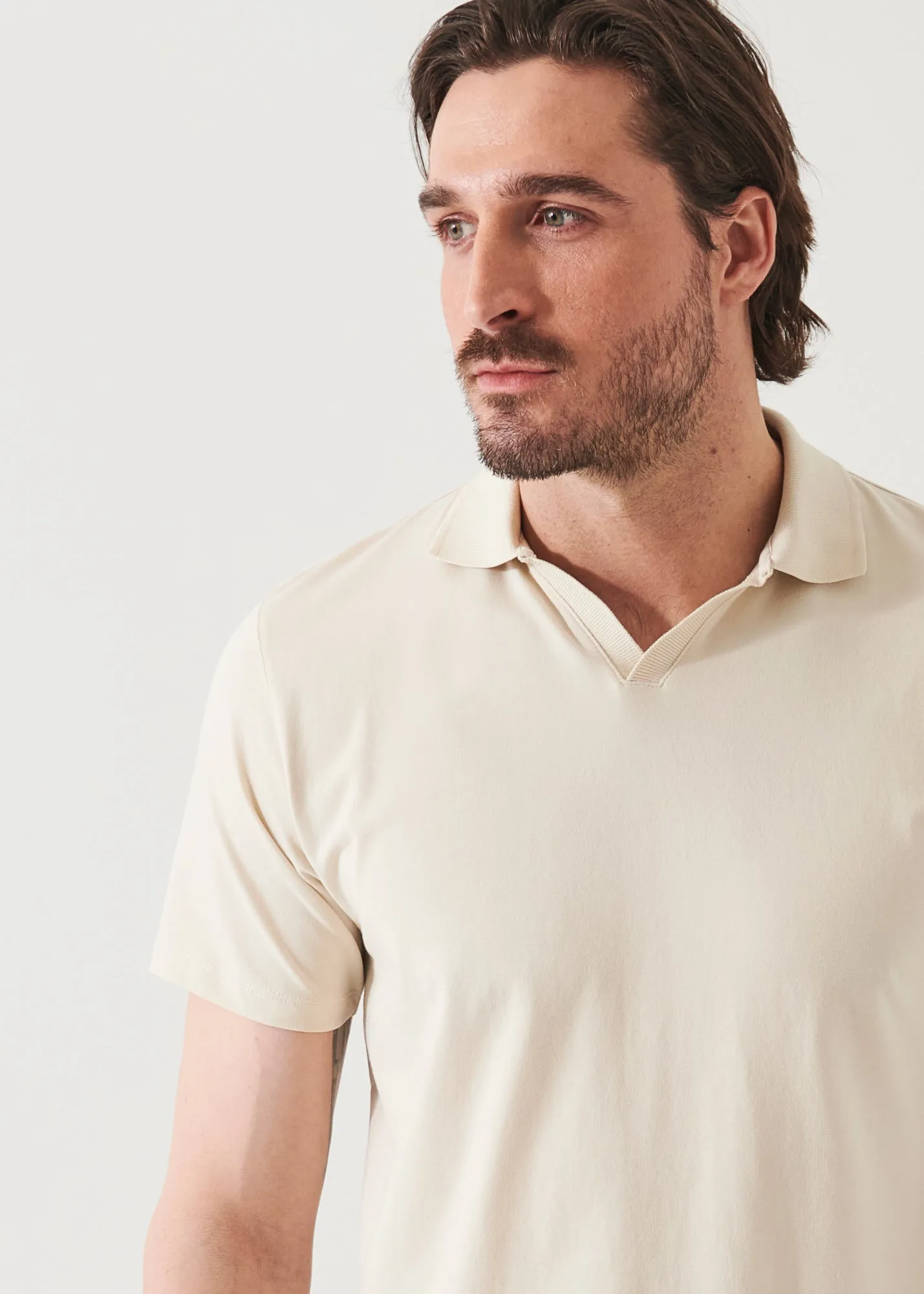 PIMA COTTON STRETCH OPEN POLO