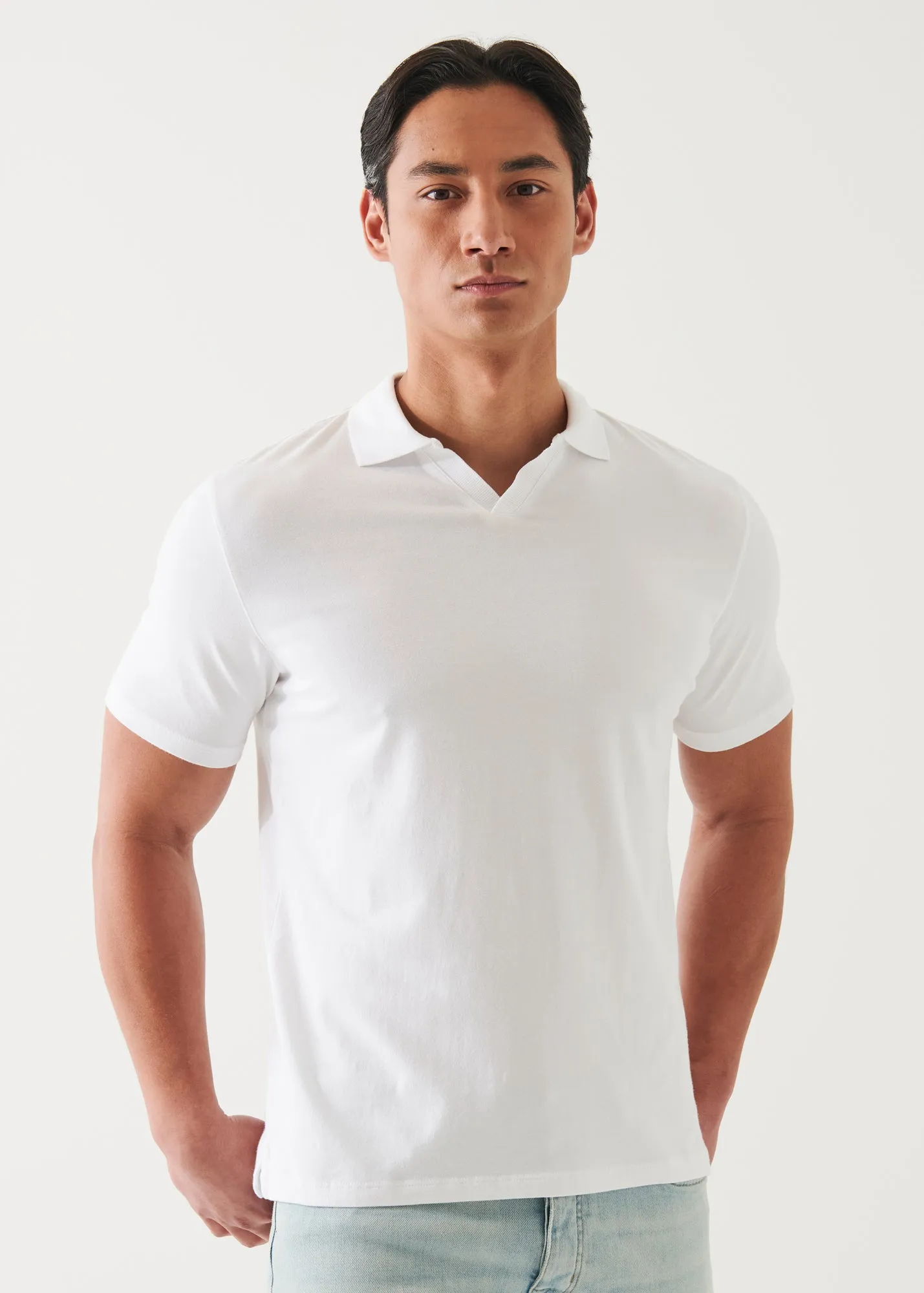 PIMA COTTON STRETCH OPEN POLO