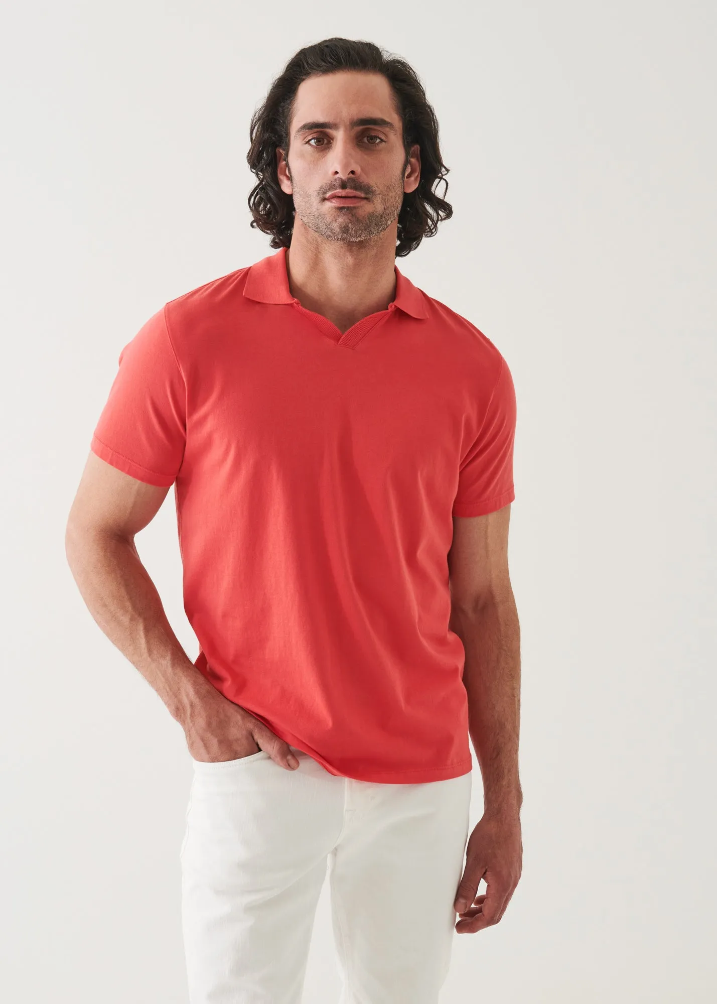 PIMA COTTON STRETCH OPEN POLO