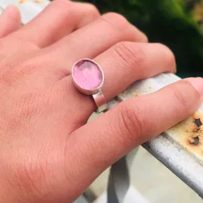 Pink tourmaline band ring