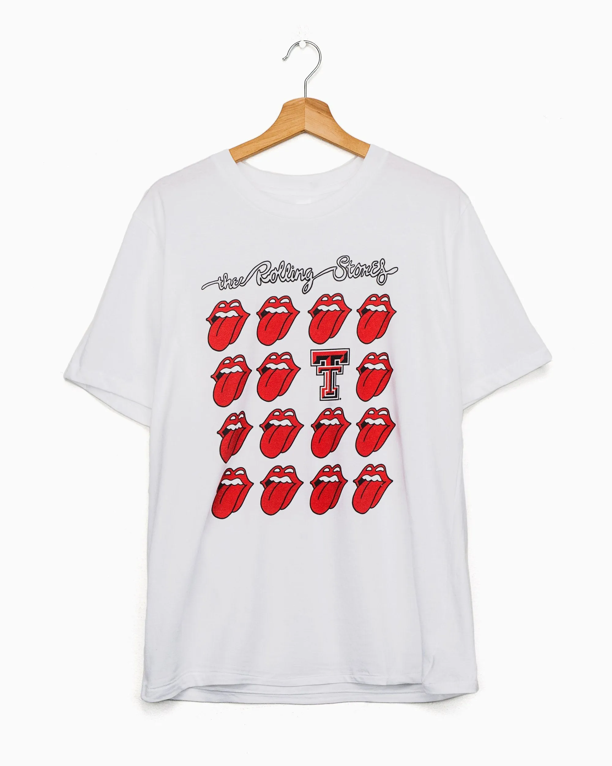 Rolling Stones Texas Tech Multi Lick White Tee