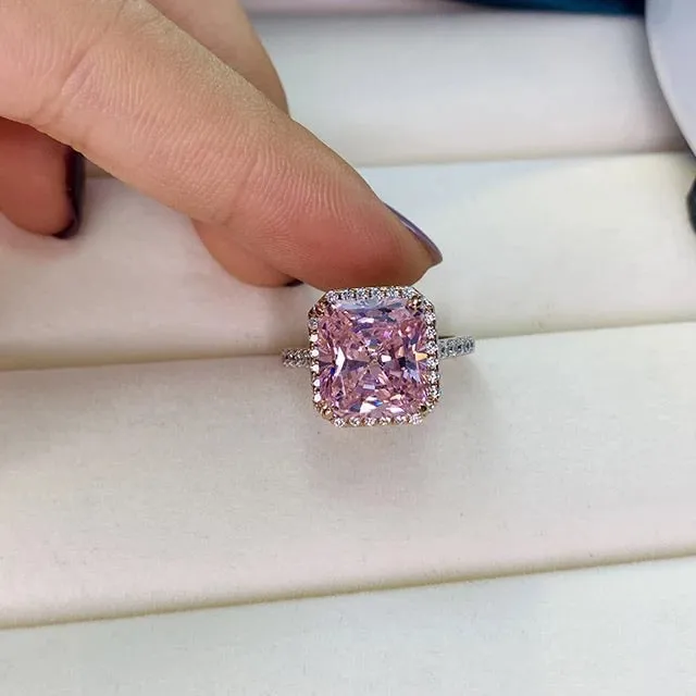 Sterling silver pink sapphire ring