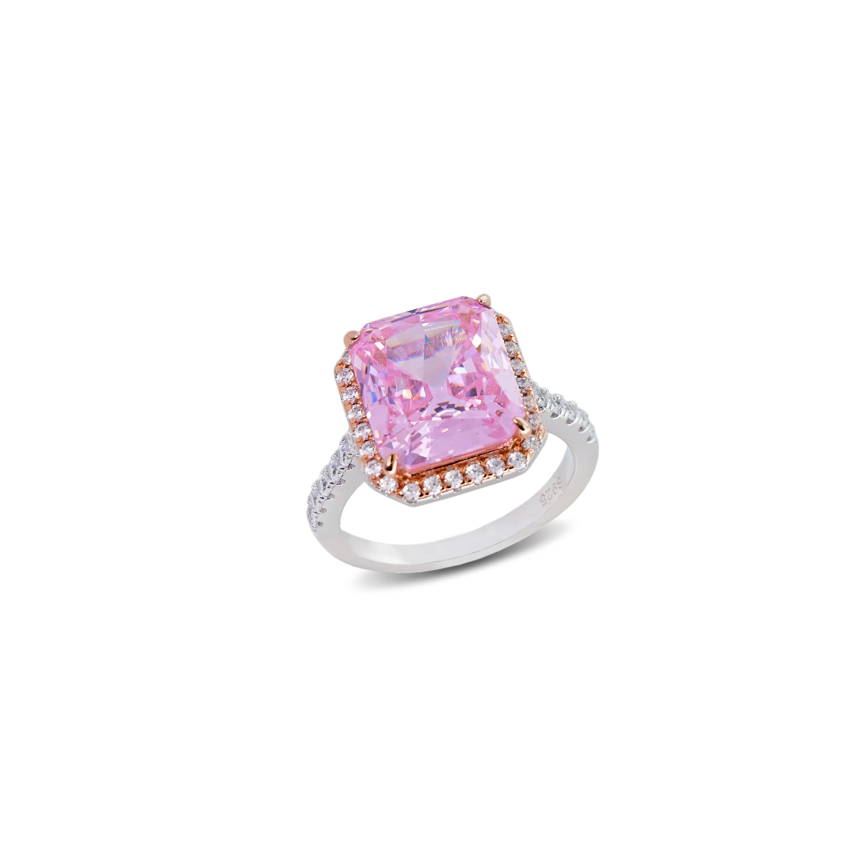 Sterling silver pink sapphire ring