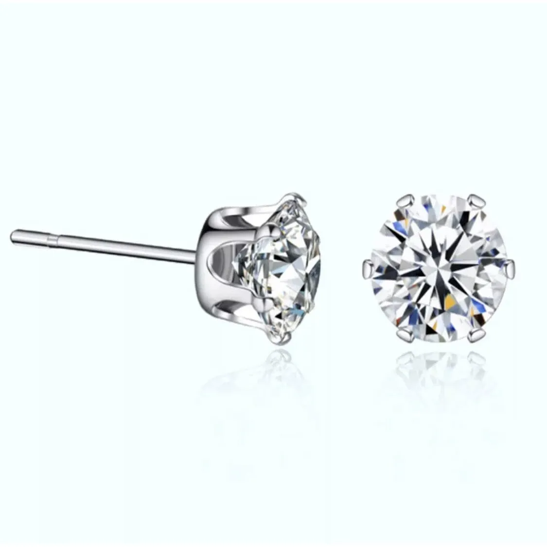 Stud Cubic Zirconia Earrings 4ctw