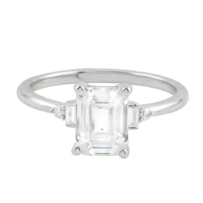 The Emerald Cut and Baguette Diamond Engagement Ring