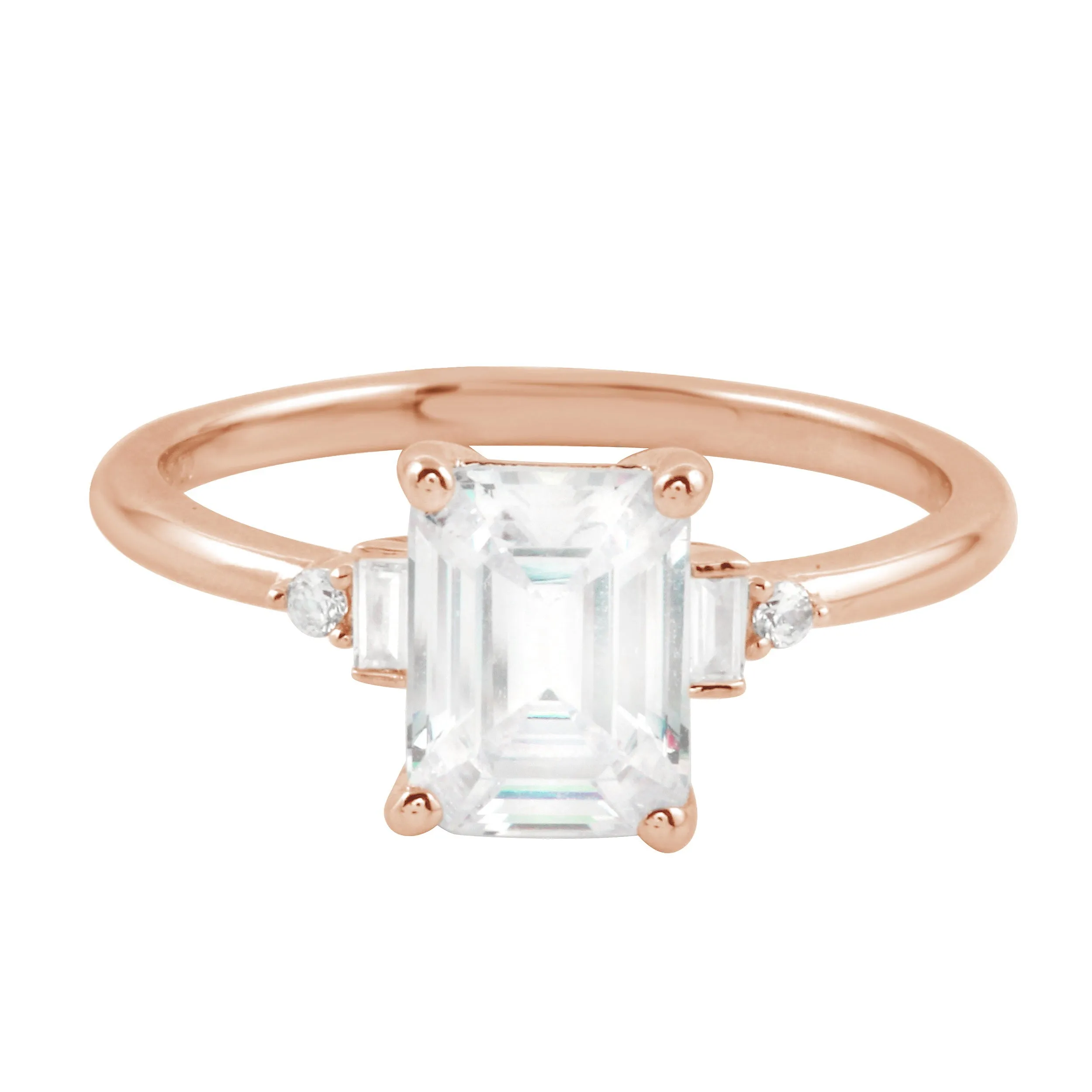 The Emerald Cut and Baguette Diamond Engagement Ring