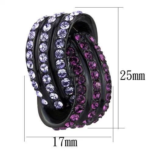 TK2269 IP Black(Ion Plating) Stainless Steel Earrings with Top Grade Crystal in Multi Color