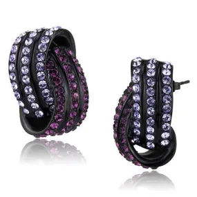 TK2269 IP Black(Ion Plating) Stainless Steel Earrings with Top Grade Crystal in Multi Color