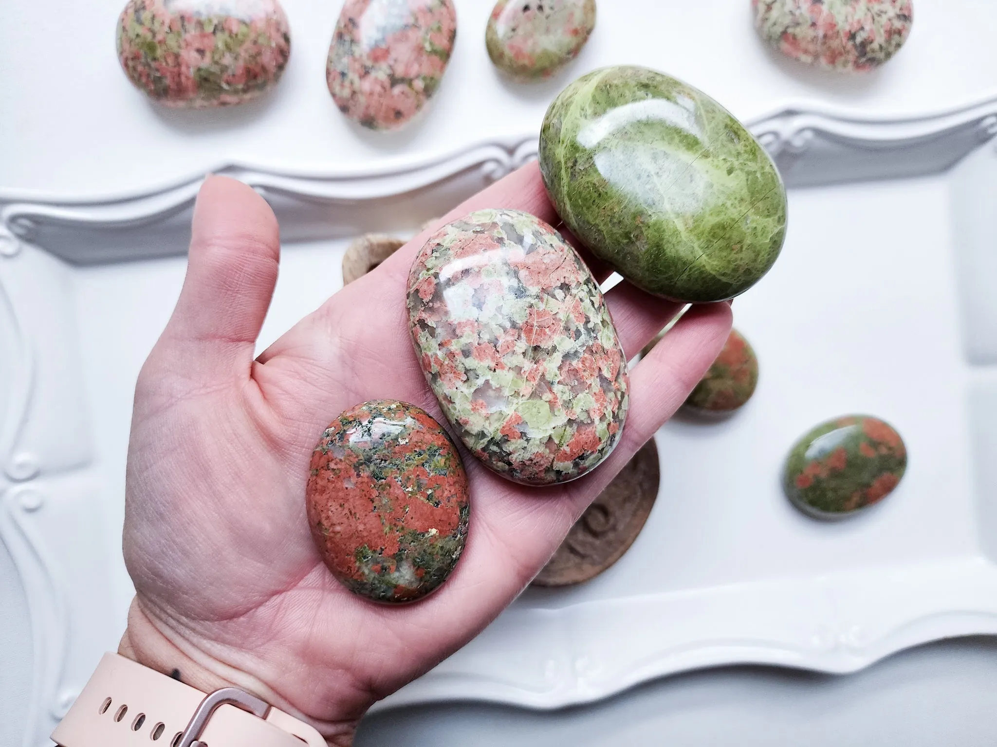 Unakite Palm Stone