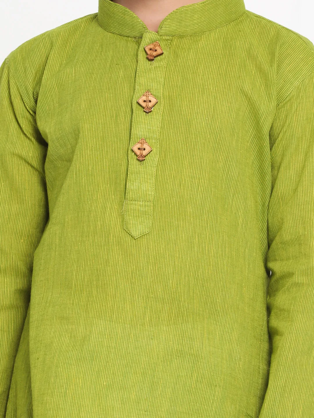 VASTRAMAY Boy's Green Cotton Kurta