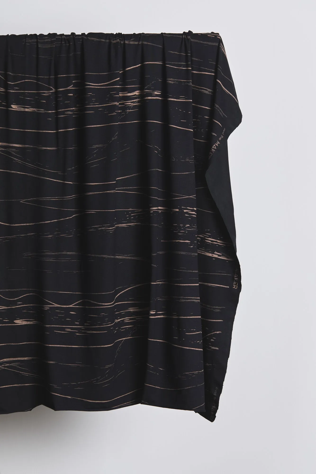 Viscose Stretch Jersey in Stray Lines Black