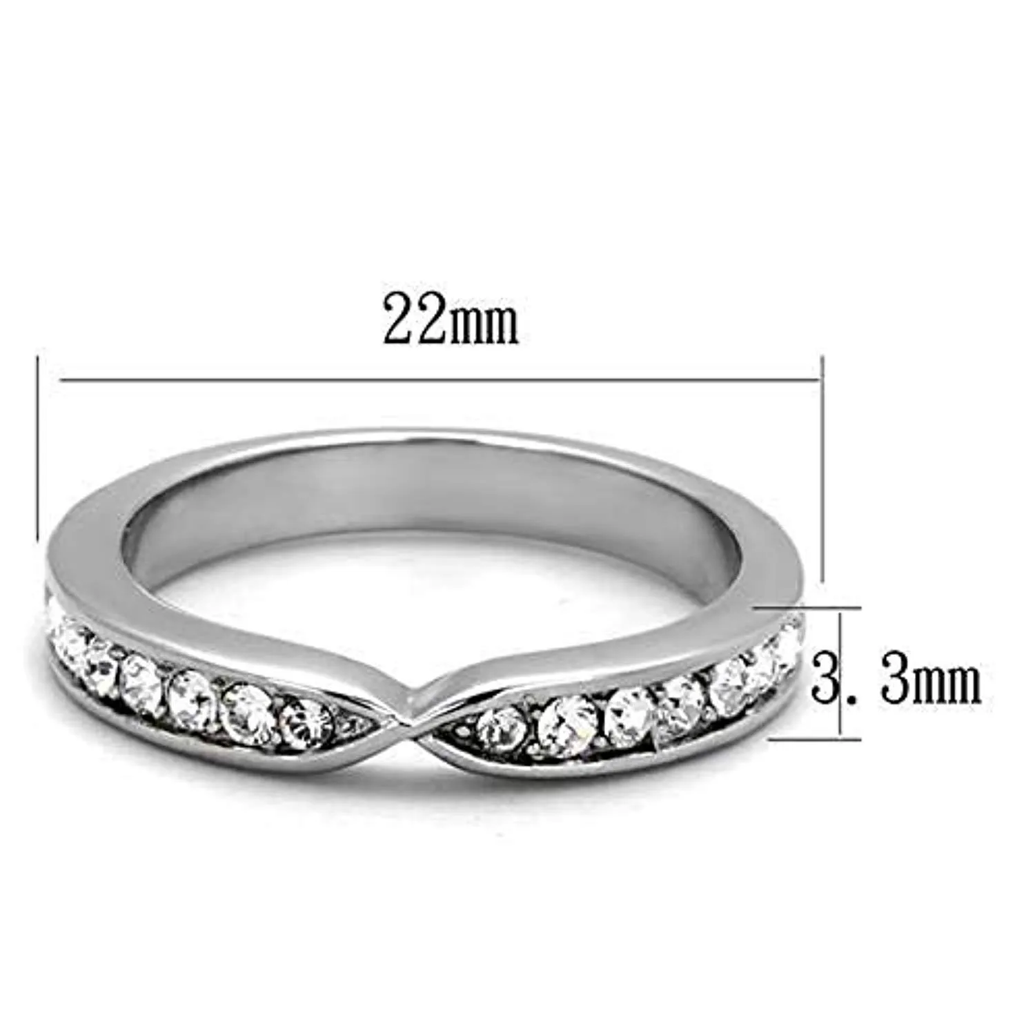 WildKlass Stainless Steel Ring High Polished (no Plating) Women Top Grade Crystal Clear