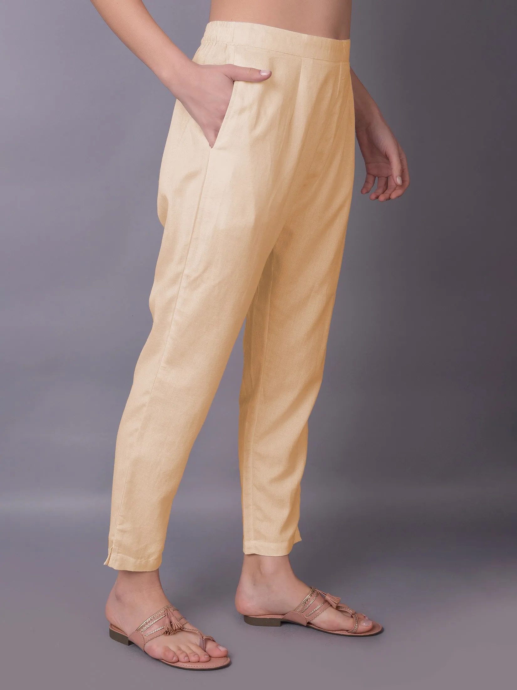 Women Beige Trouser