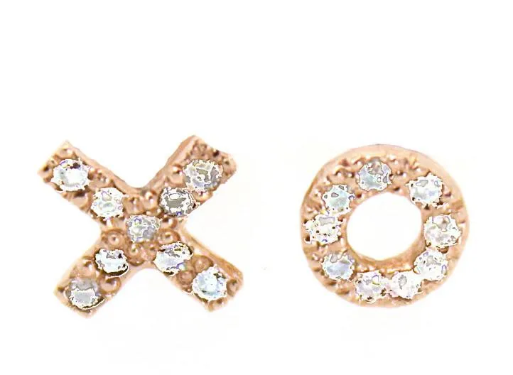 XO Gold Diamond Stud Earrings