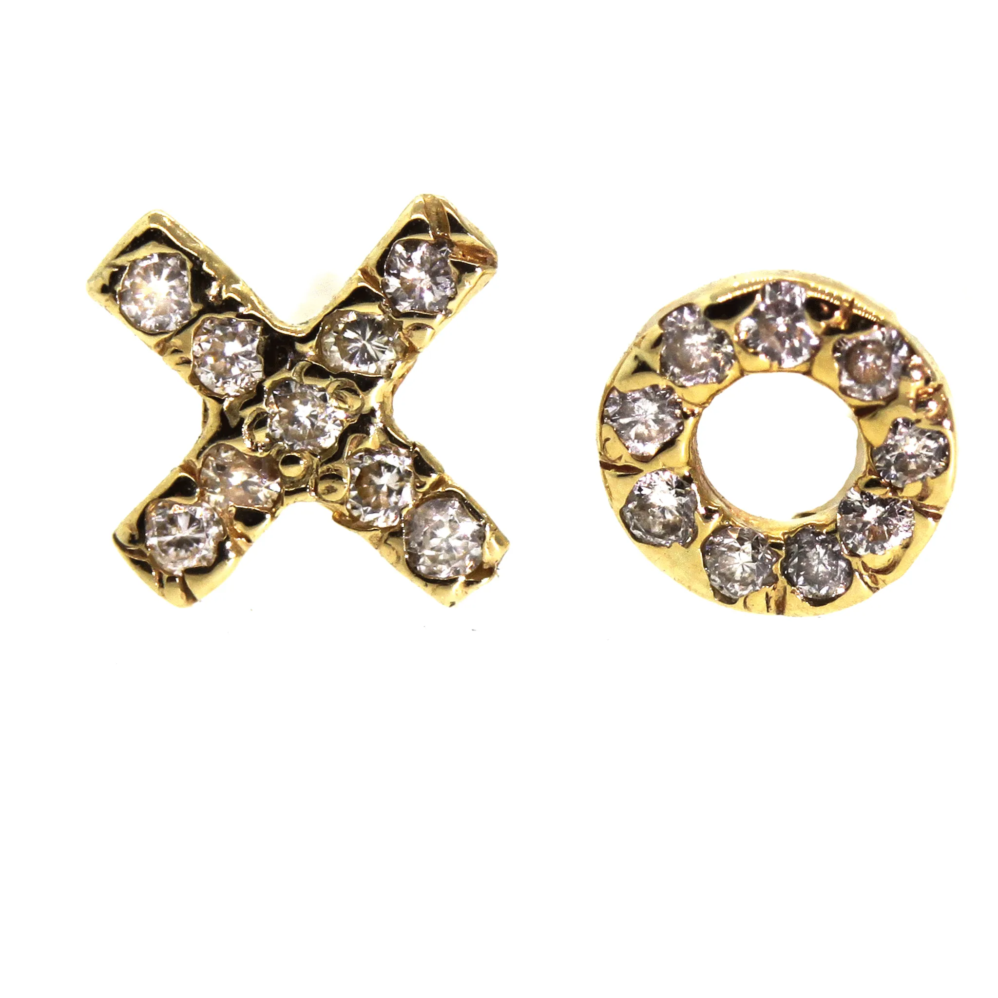 XO Gold Diamond Stud Earrings